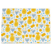 Chanukah Menorahs Gelt White Groot Cadeauzakje (Voorkant)