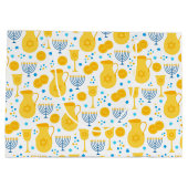 Chanukah Menorahs Gelt White Groot Cadeauzakje (Achterkant)