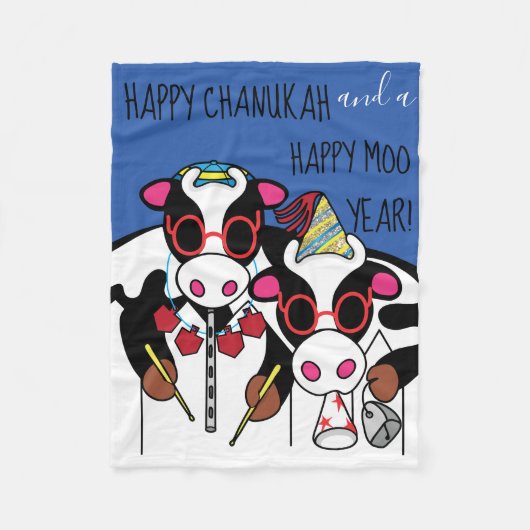Chanukah Moo Year Fleece Blanket (Voorkant)