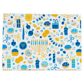 Chanukah Party Blue Gold White Groot Cadeauzakje (Achterkant)