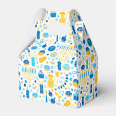 Chanukah Party Blue Gold White Menorah Gelt Cookie Bedankdoosjes (Achterkant)