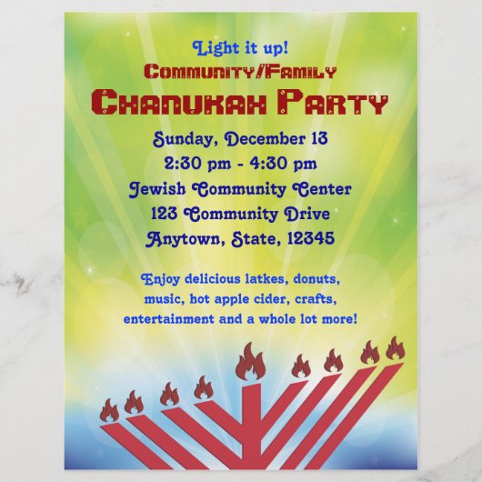 Chanukah Party Flyer (Voorkant)