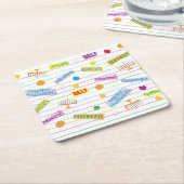 Chanukah Party Time Kartonnen Onderzetters (Schuin)