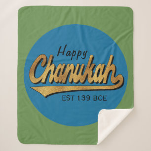 Chanukah Retro Sherpa Hanukkah Blanket/Medium Deken