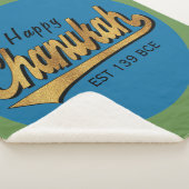Chanukah Retro Sherpa Hanukkah Blanket/Medium Deken (3/4)