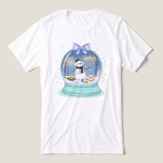 Chanukah Sneeuwbol Tri-Blend Shirt (Design voorkant)