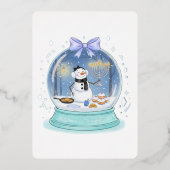Chanukah Snow Globe Folie Uitnodiging (Voorkant)