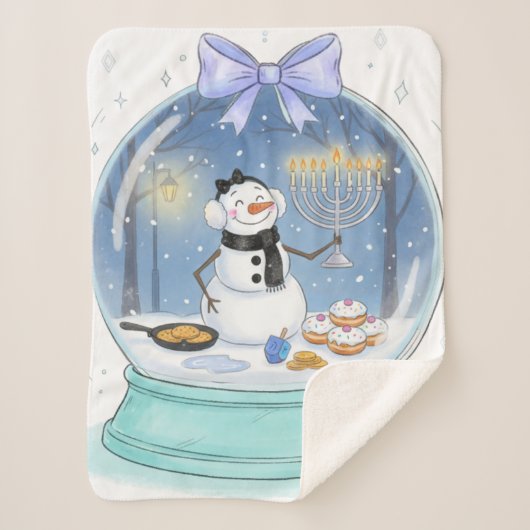 Chanukah Snow Globe Sherpa Deken (Voorkant)