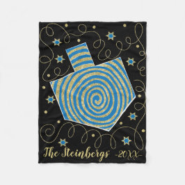 Chanukah Spin Fleece Blanket/Small Deken
