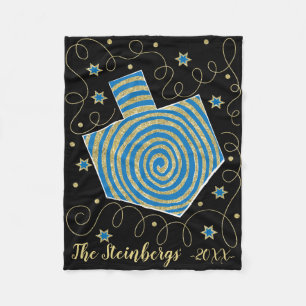 Chanukah Spin Fleece Blanket/Small Deken