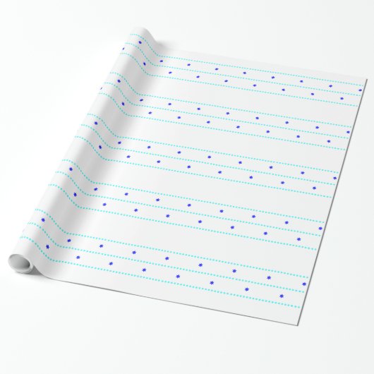 Chanukah Star Line Blue Cadeaupapier (Uitgerold)