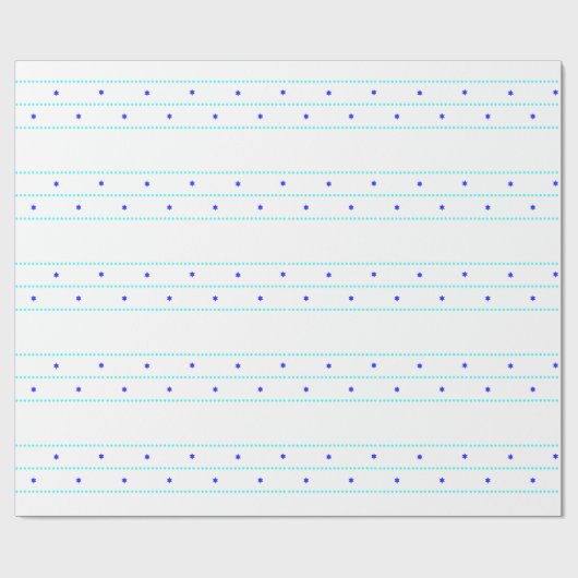Chanukah Star Line Blue Cadeaupapier (Vlak)