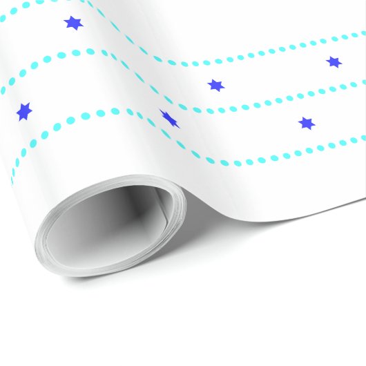 Chanukah Star Line Blue Cadeaupapier (Rol Hoek)