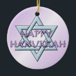 Chanukah Star van David Keramisch Ornament<br><div class="desc">Denk aan thema's! Het spel met achtergrondkleuren, voegt of schrapt tekst toe, en (voor een beetje van extra kosten die reeds hier worden toegevoegd, maar kan worden geschrapt) pas de rug met afbeeldingen, kleur, uw logo/bedrijfsinfo., enz. aan! Deze zijn ook groot voor giften of om als het beëindigen aanraking van...</div>