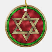 Chanukah Star van David Keramisch Ornament (Voorkant)