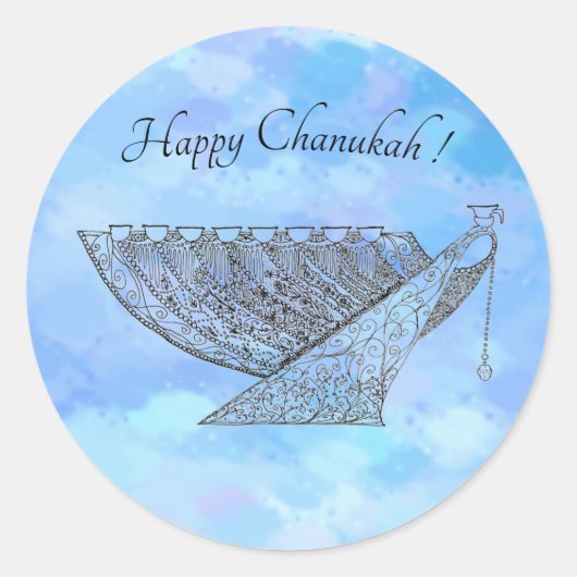  Chanukah Sticker, klein Ronde Sticker (Voorkant)