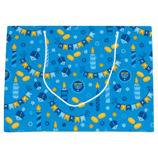 Chanukah Streamers Hanukkah Blue Banners Groot Cadeauzakje (Voorkant)