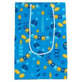 Chanukah Streamers Hanukkah Blue Banners Medium Cadeauzakje (Achterkant)