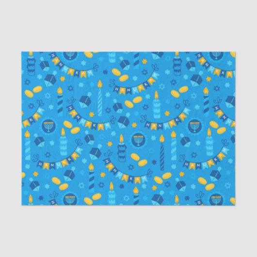 Chanukah Streamers Hanukkah Blue Banners Tissuepapier (Voorkant)