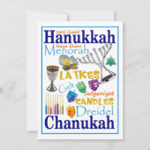 Chanukah Words Collage Kaart (Voorkant)