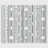 Chanukah Wrapping Paper Black N White Cadeaupapier (Vlak)