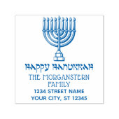 Chanukka Chanukah Licht Menorah #3 Naam Adres Zelfinktende Stempel (Design)