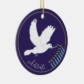 Chanukka "Duitse Menora"/Ronde Kerstbal Keramisch Ornament (Rechts)