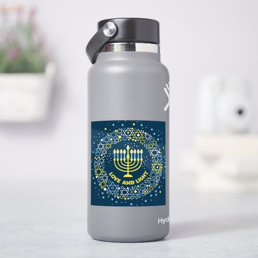 Chanukka Menora Davidster Krans Sticker (HydroFlask)