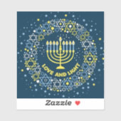 Chanukka Menora Davidster Krans Sticker (Vel)