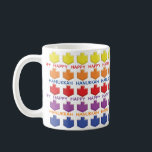 Chanukka mok "3D Driehoeksstenen"<br><div class="desc">Kleurrijke, leuke Hanukkah mok. "3D Dreidels" Chanukah mok.</div>