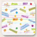 Chanukka Onderzetters Chanukka Feestje<br><div class="desc">"Hanukkah Feest" Onderzetters</div>