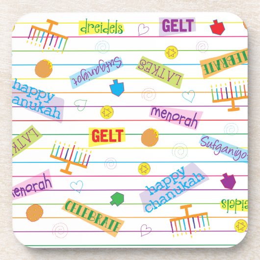 Chanukka Onderzetters Chanukka Feestje (Voorkant)