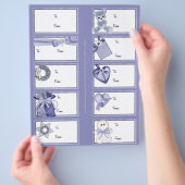 Chanukka-ontwerpen 4 cadeautabels per pagina - 10  flyer (Hand)