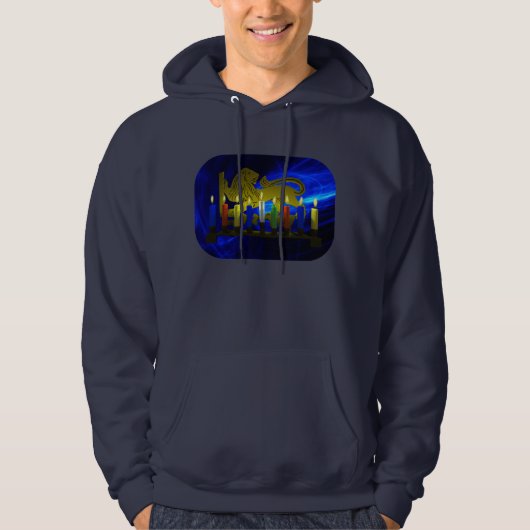 Chanukkah Brass Lion Menorah Hoodie (Voorkant)