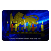 Chanukkah Brass Lion Menorah Magneet (Horizontaal)