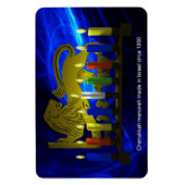Chanukkah Brass Lion Menorah Magneet (Verticaal)
