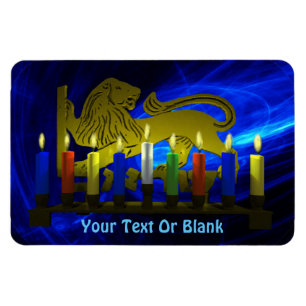 Chanukkah Brass Lion Menorah Magneet