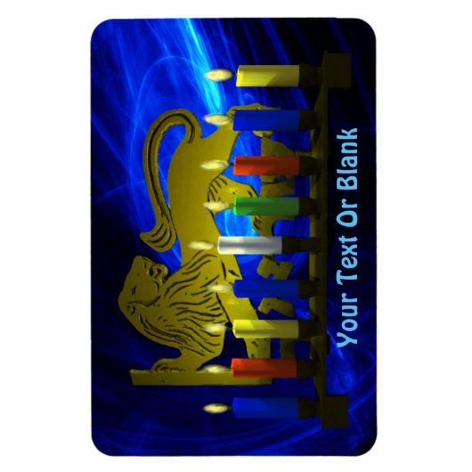 Chanukkah Brass Lion Menorah Magneet (Verticaal)
