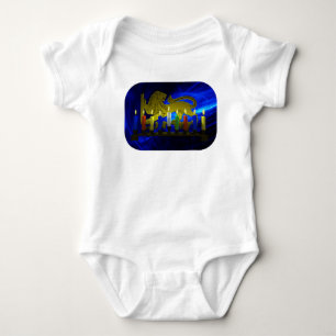 Chanukkah Brass Lion Menorah Romper