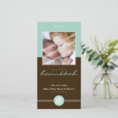  CHANUKKAH FOTOKAART :: stripesteek 4P Feestdagenkaart (Staand voorkant)