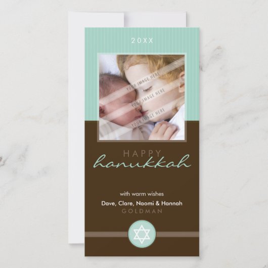  CHANUKKAH FOTOKAART :: stripesteek 4P Feestdagenkaart (Voorkant)