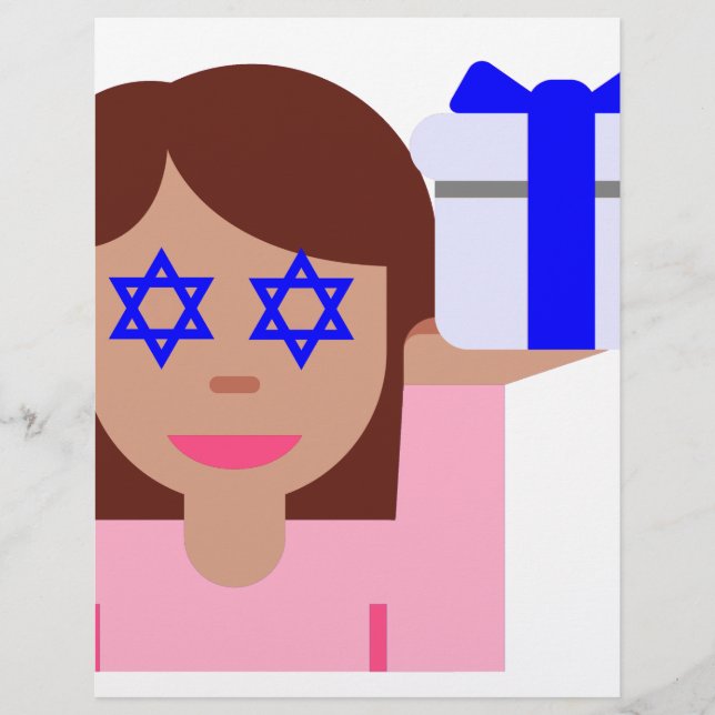 chanukkah hair flip emoji (Voorkant)