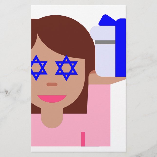 chanukkah hair flip emoji (Voorkant)