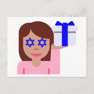 chanukkah hair flip emoji feestdagenkaart