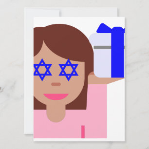 chanukkah hair flip emoji feestdagenkaart