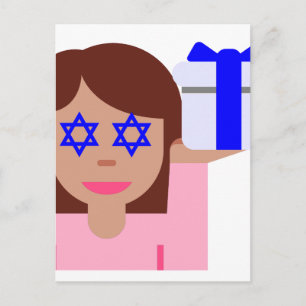 chanukkah hair flip emoji feestdagenkaart
