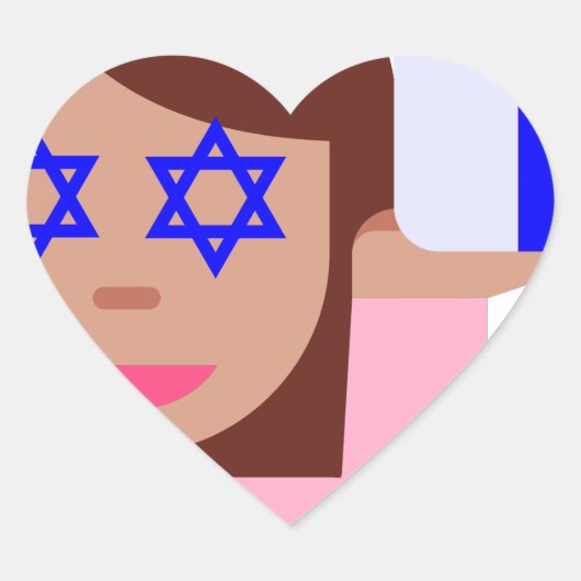 chanukkah hair flip emoji hart sticker (Voorkant)