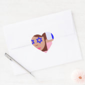 chanukkah hair flip emoji hart sticker (Envelop)