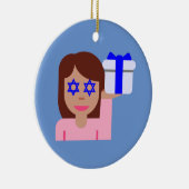 chanukkah hair flip emoji keramisch ornament (Rechts)