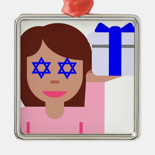 chanukkah hair flip emoji metalen ornament (Voorkant)